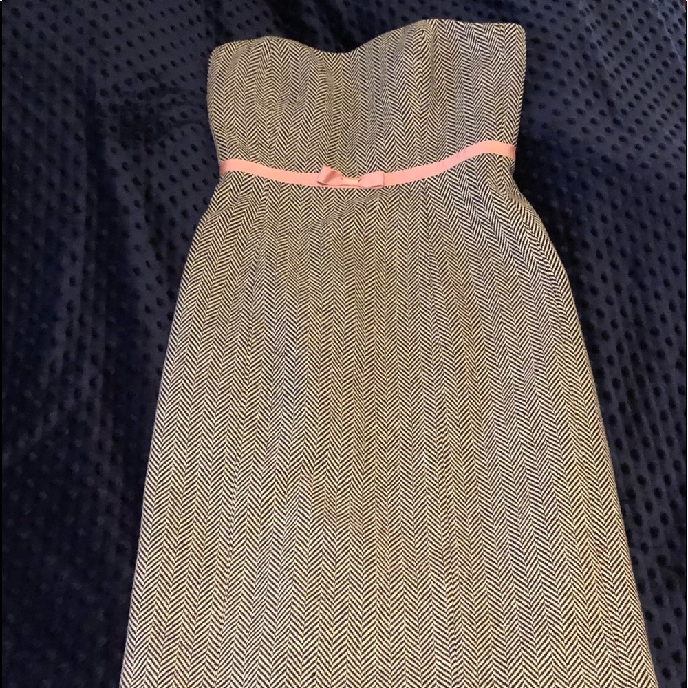 💙JCrew sweetheart neckline strapless herringbone